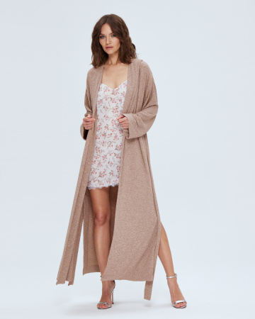 Кардиган из меланжа с поясом