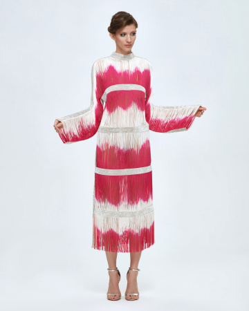 Макси платье из бахромы