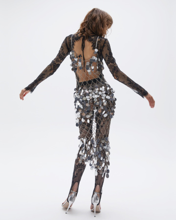 Сарафан-сетка миди с пайтками