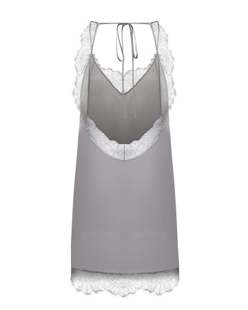 Комбинация мини с кружевом и открытой спинкой