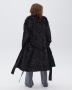 Пальто из экомеха с пайетками и поясом 