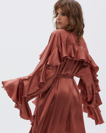 Накидка с поясом и воланами