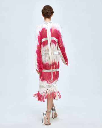 Макси платье из бахромы