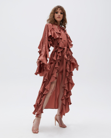 Накидка с поясом и воланами