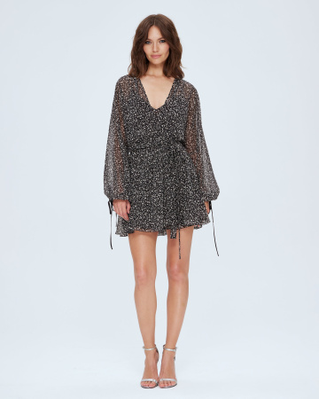 Платье мини на запах с комбинацией