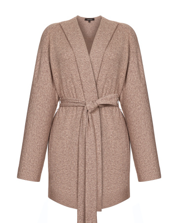 Кардиган из меланжа с поясом