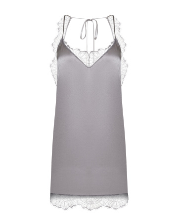 Комбинация мини с кружевом и открытой спинкой