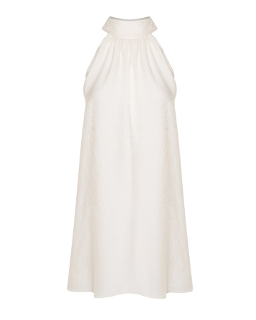 Мини платье со стойкой и американской проймой