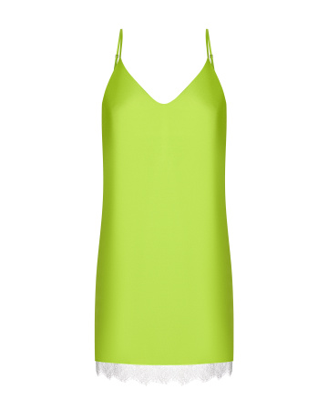 Платье мини на запах с комбинацией