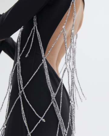 Сарафан-сетка из бусин