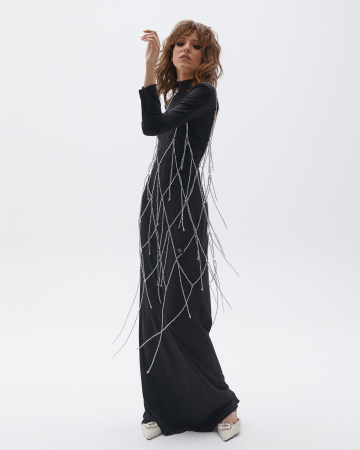 Сарафан-сетка из бусин