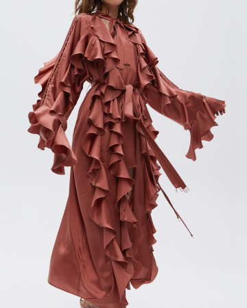 Накидка с поясом и воланами