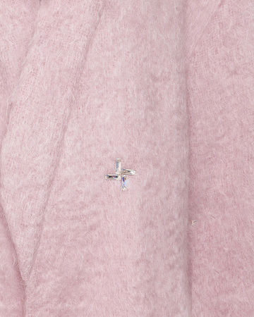 Полупальто с поясом декорированное стразами