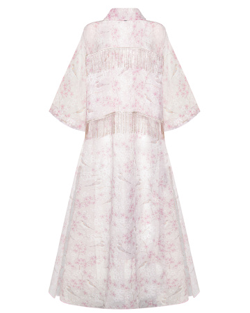 Свободная принтованная блуза-тренч 