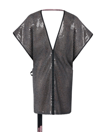 Платье-кимоно пайетки мини