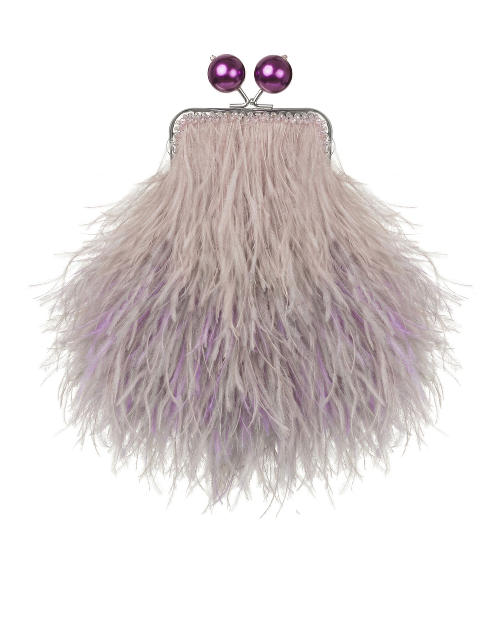 Перьевой клатч с цепочкой