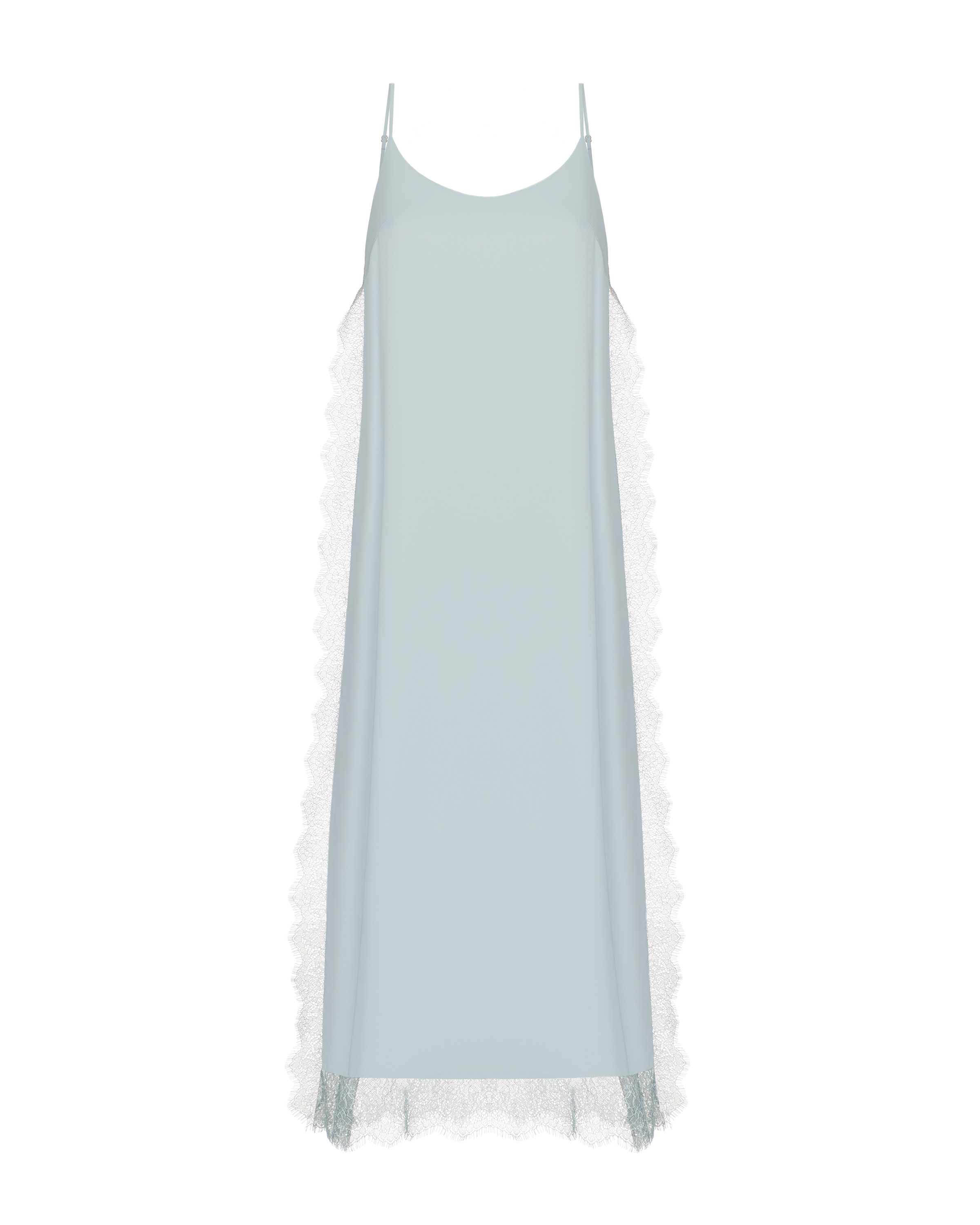 Платье-комбинация макси с кружевом