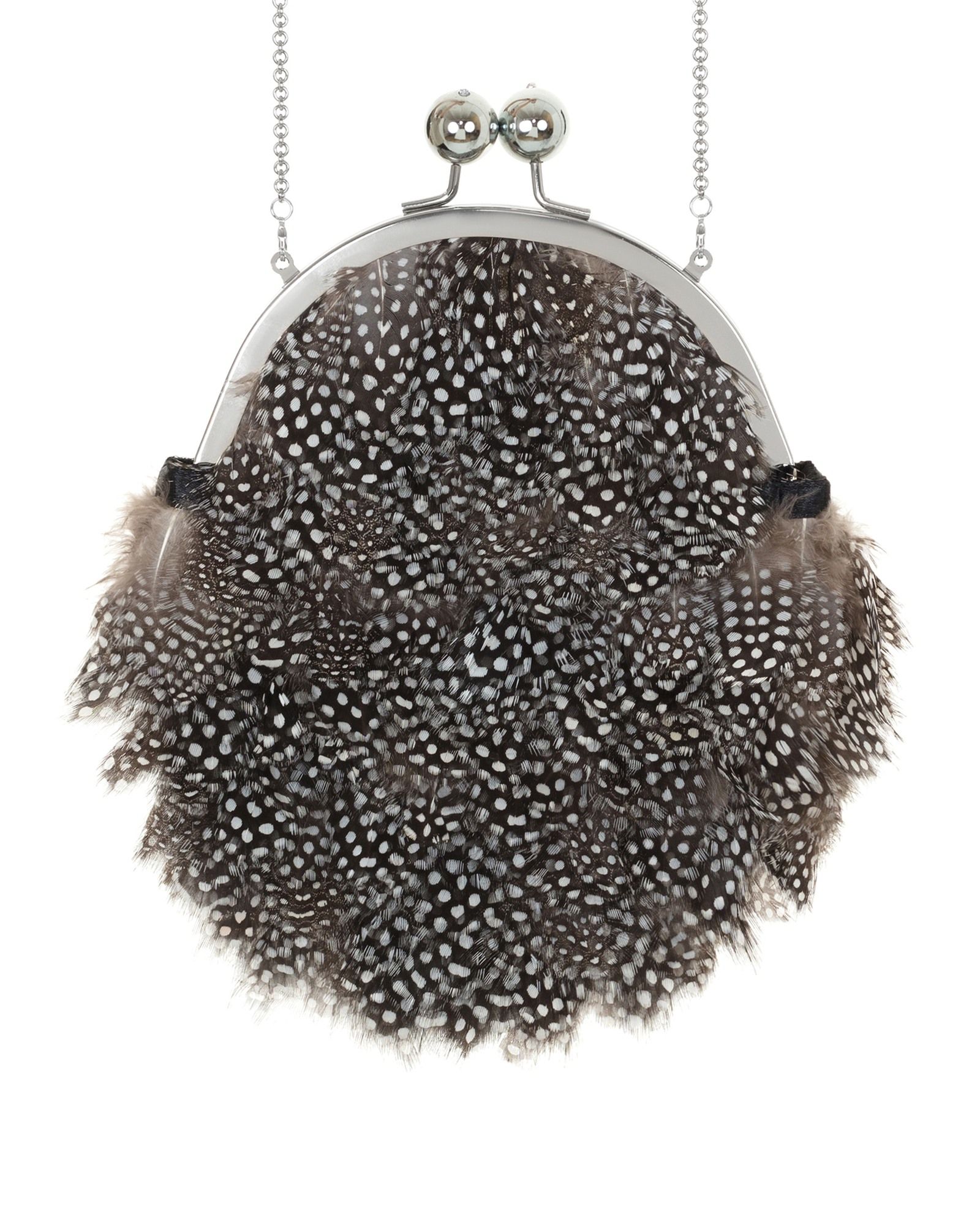 Перьевой клатч с цепочкой