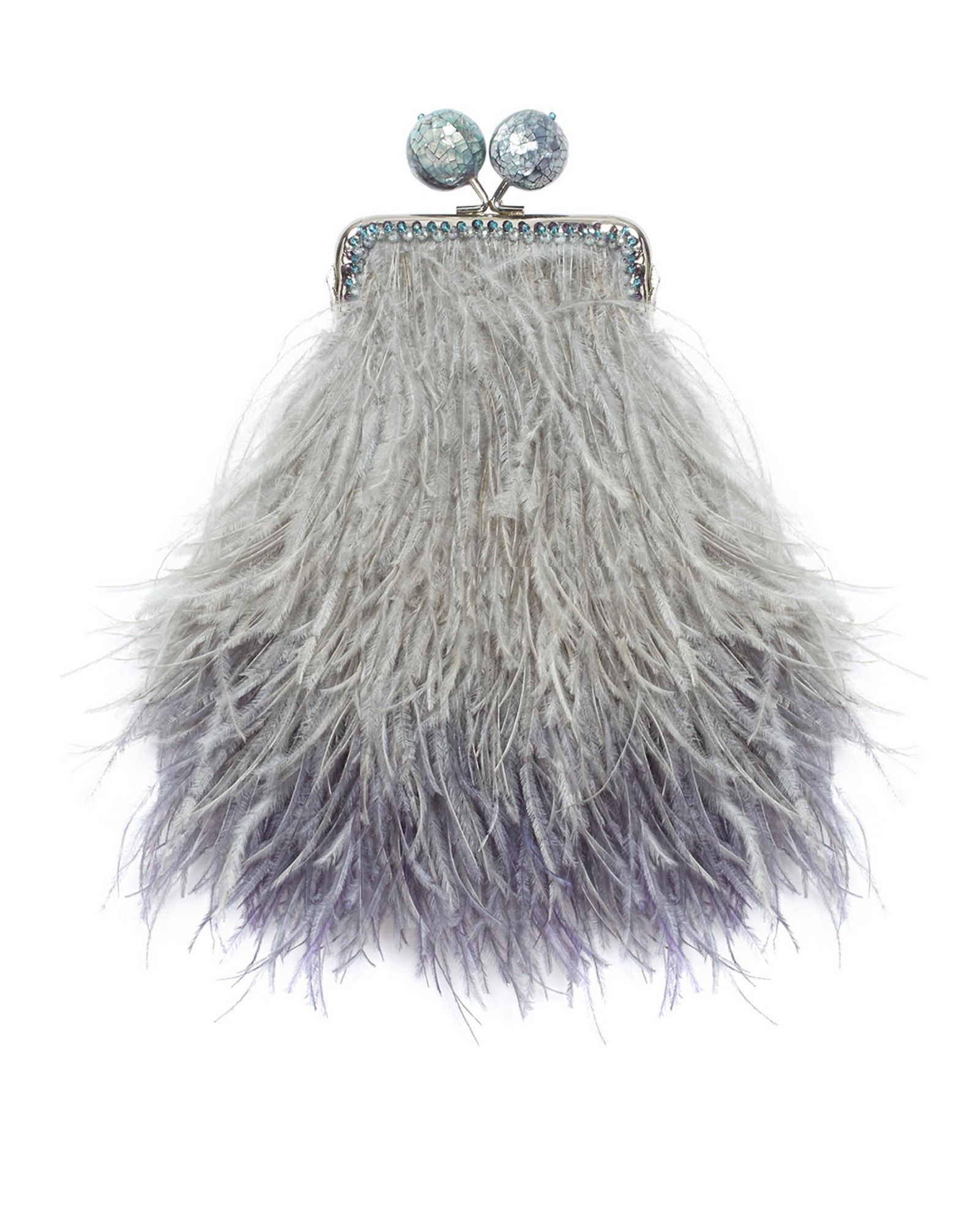 Перьевой клатч с цепочкой