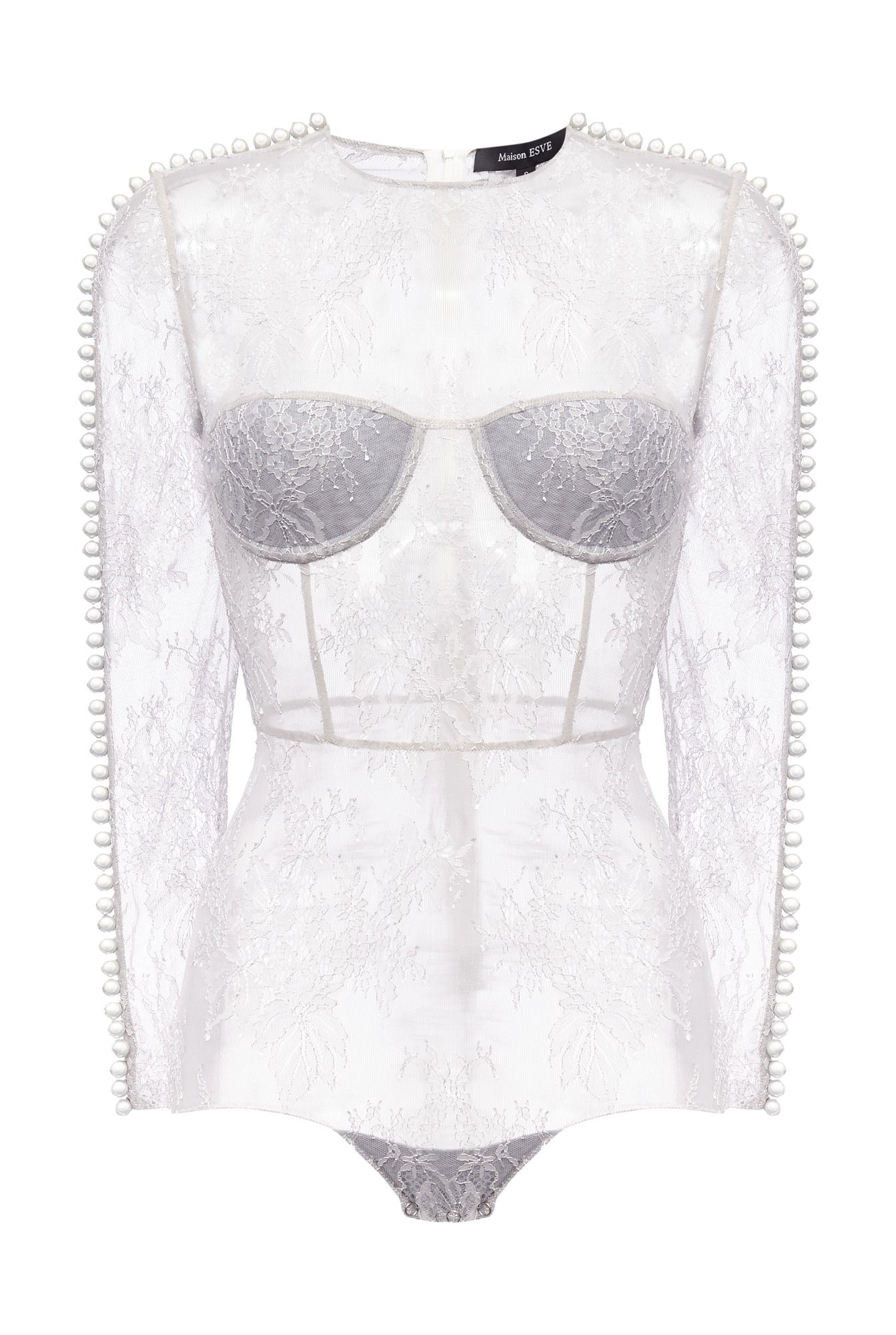 Кружевное боди с чашечками