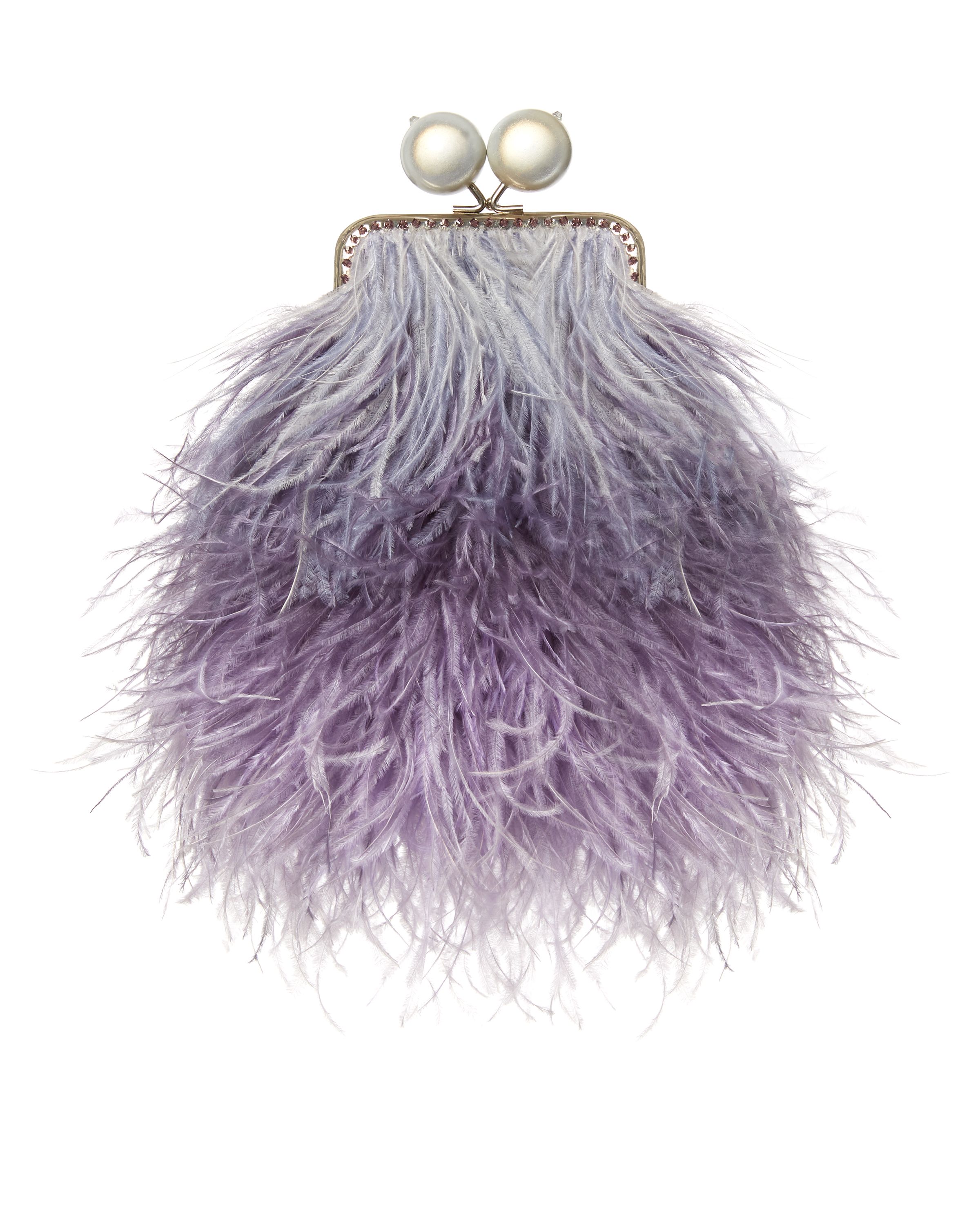 Перьевой клатч с цепочкой