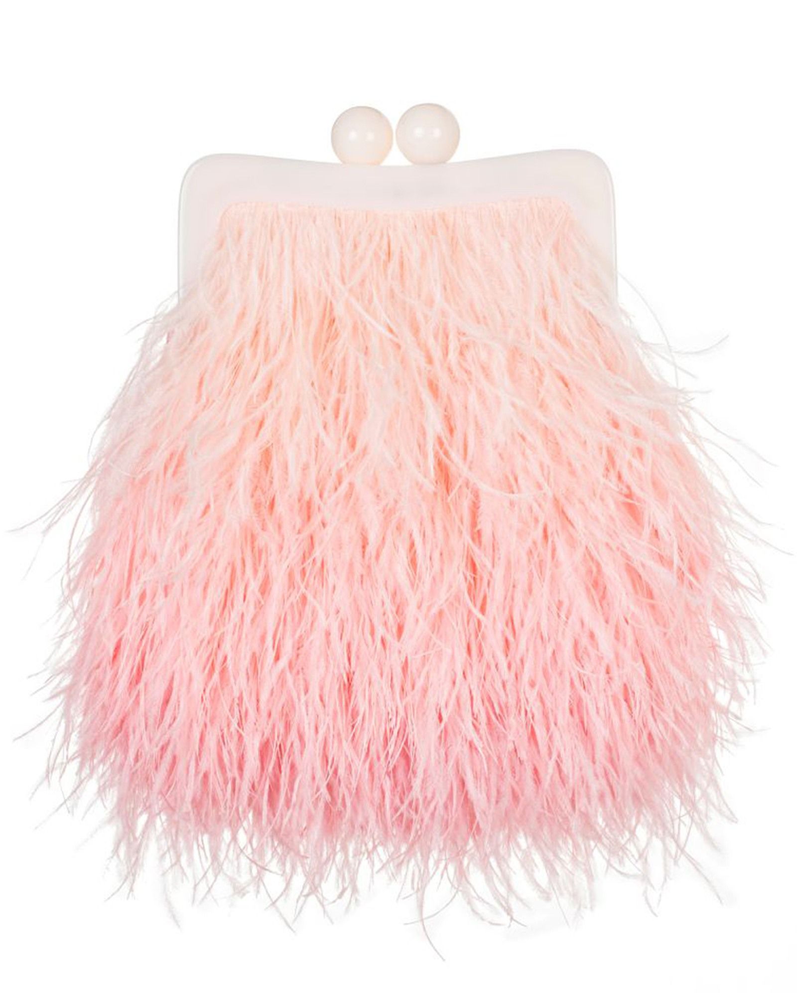 Перьевой клатч на пластике