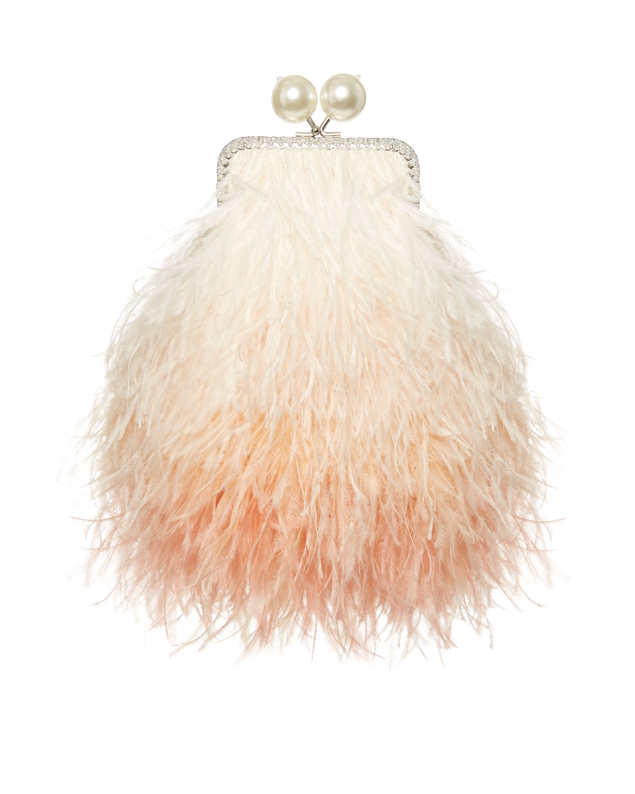 Перьевой клатч с цепочкой