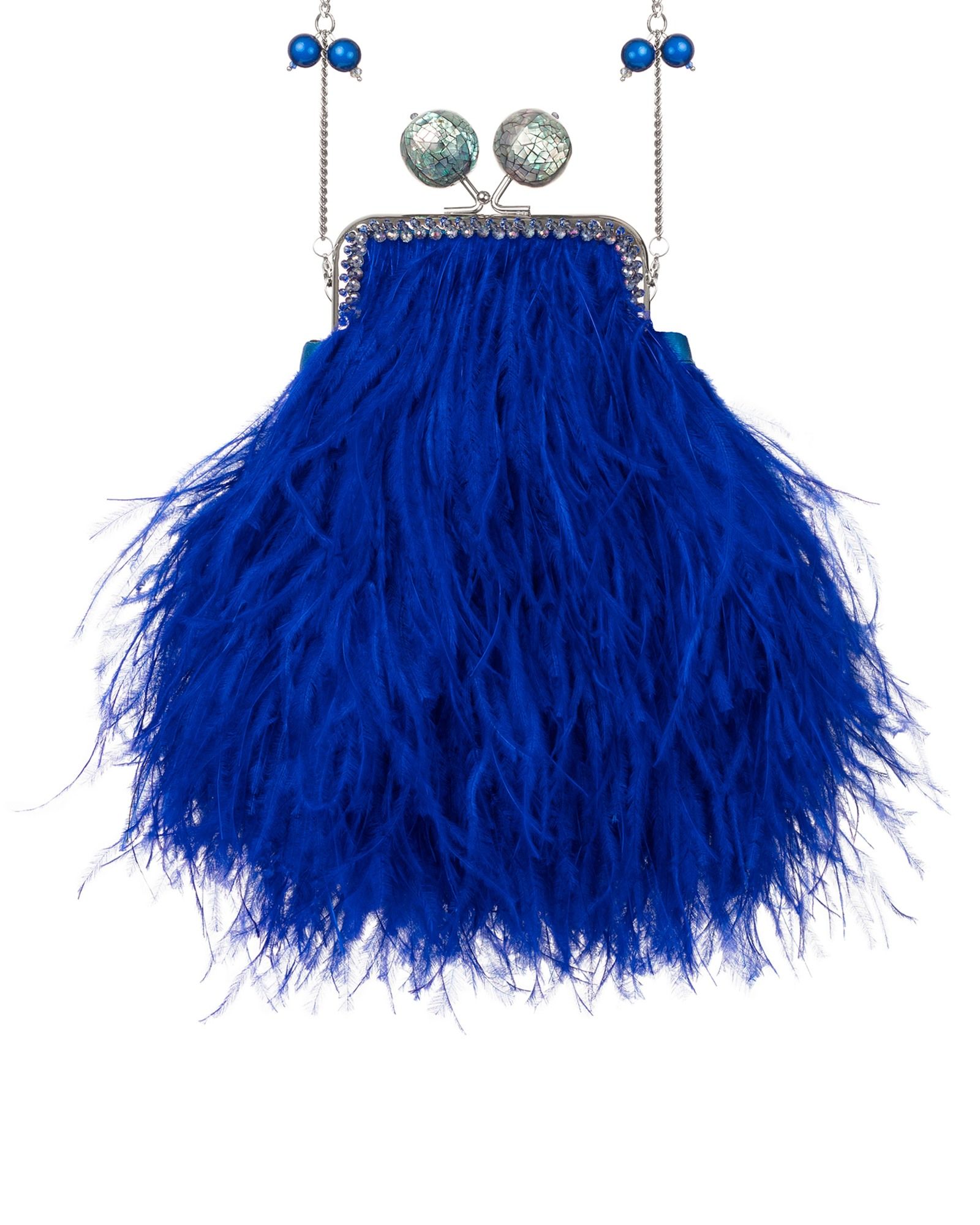 Перьевой клатч с цепочкой