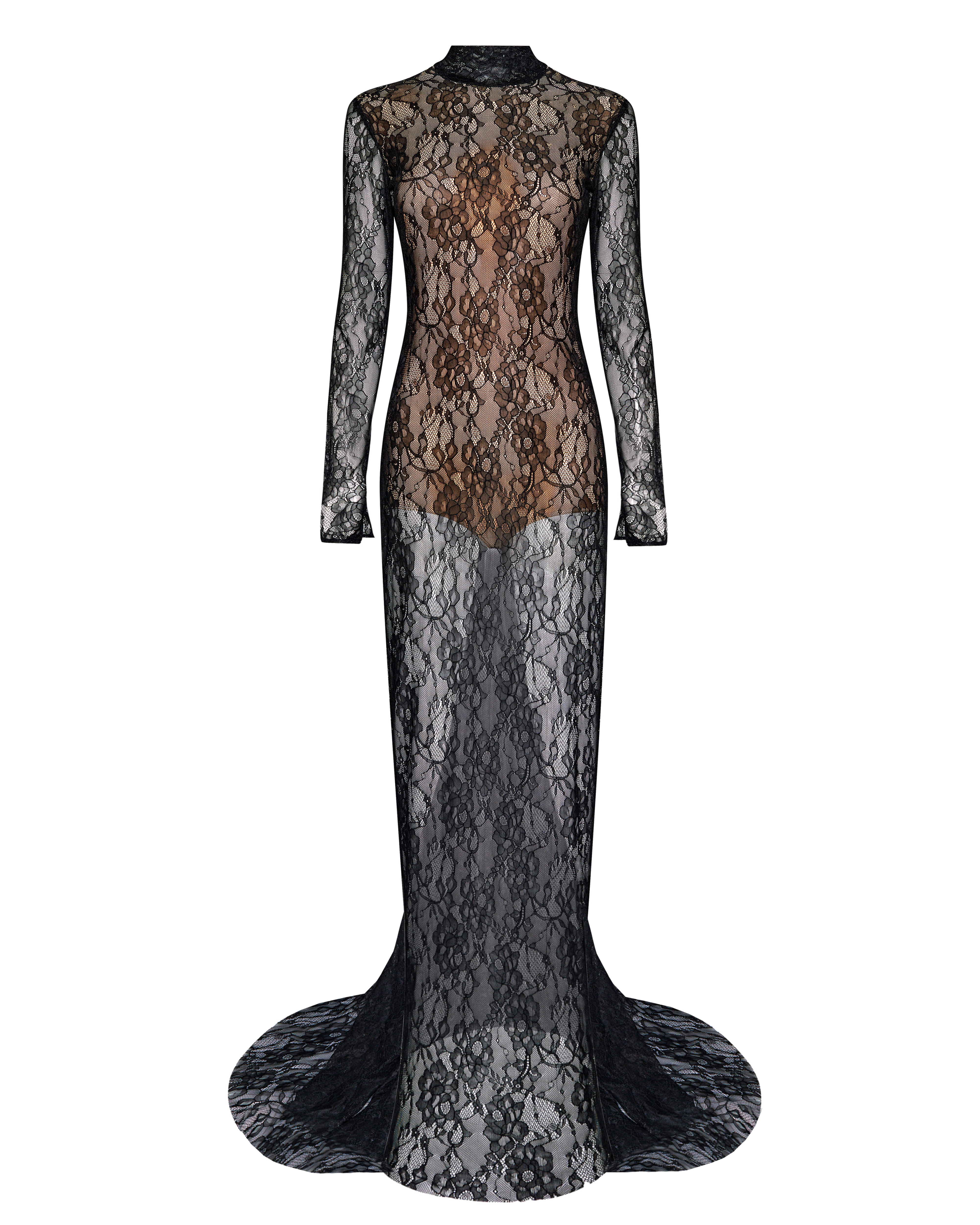 Макси платье с открытой спинкой и съемным декором