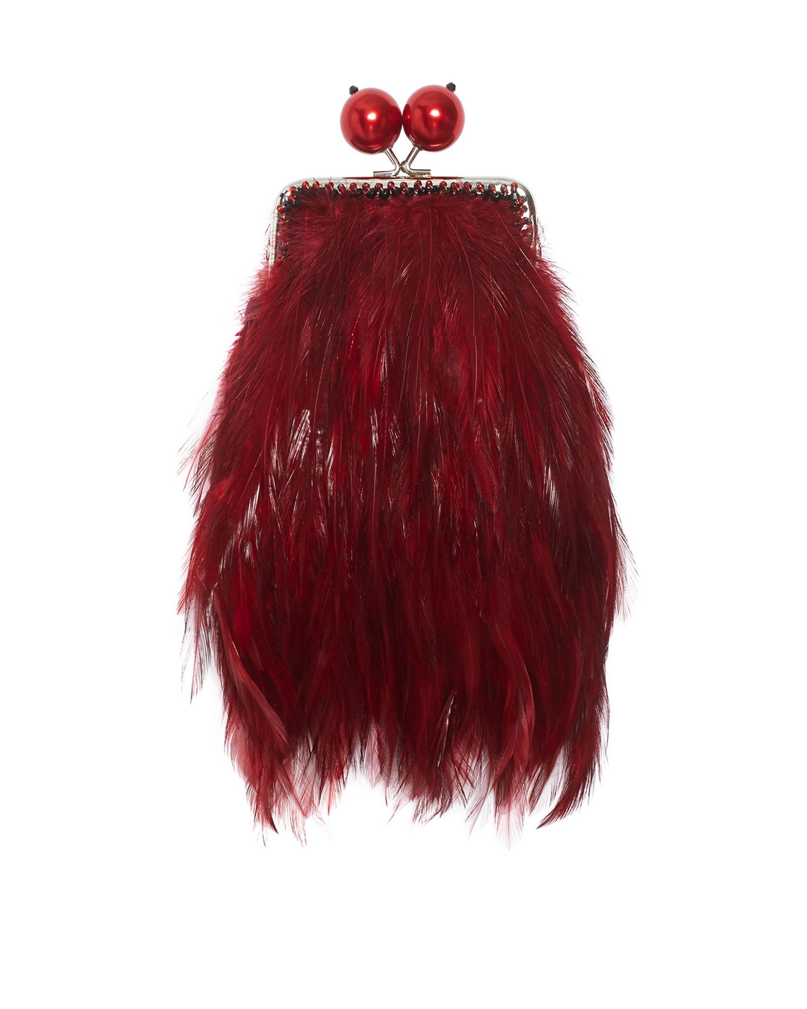 Перьевой клатч с цепочкой