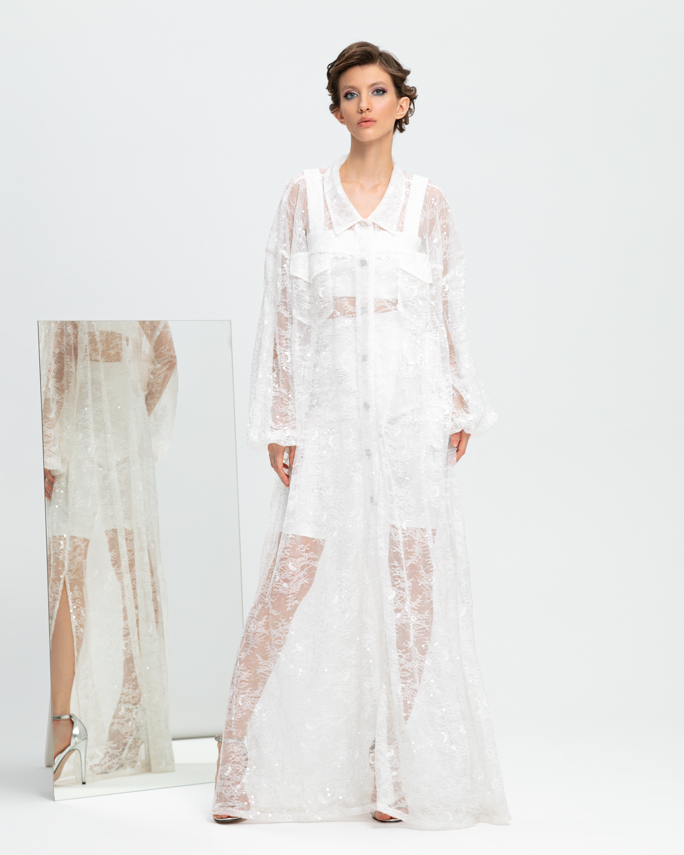 Накидка-рубашка макси