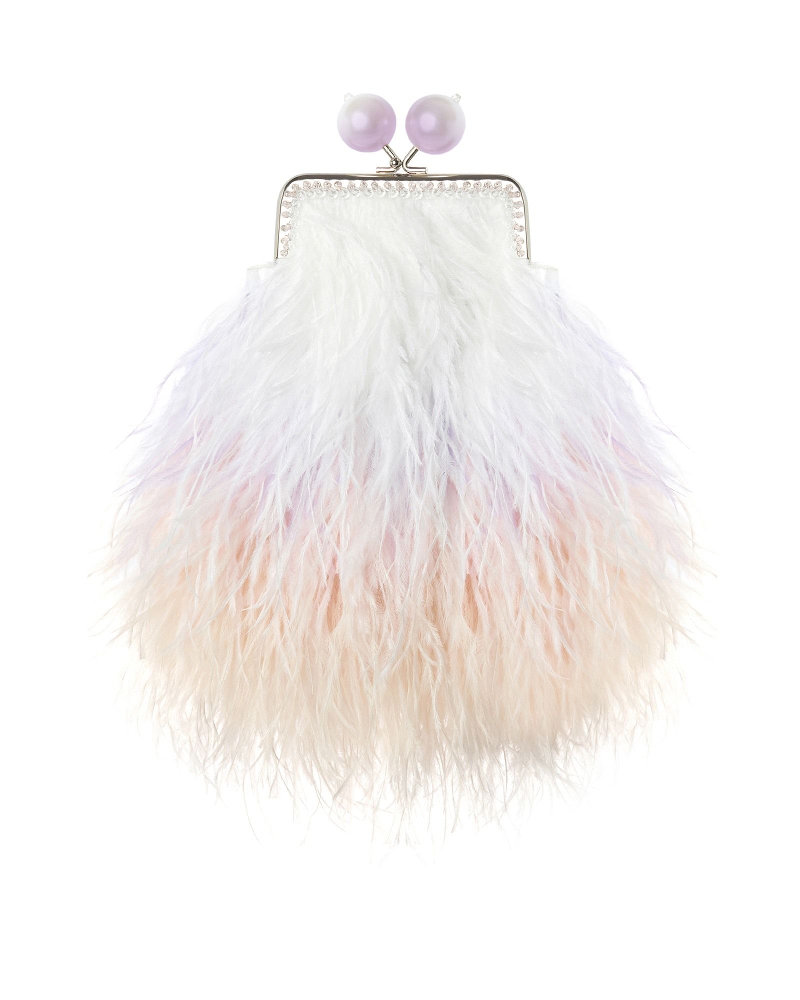 Перьевой клатч с цепочкой