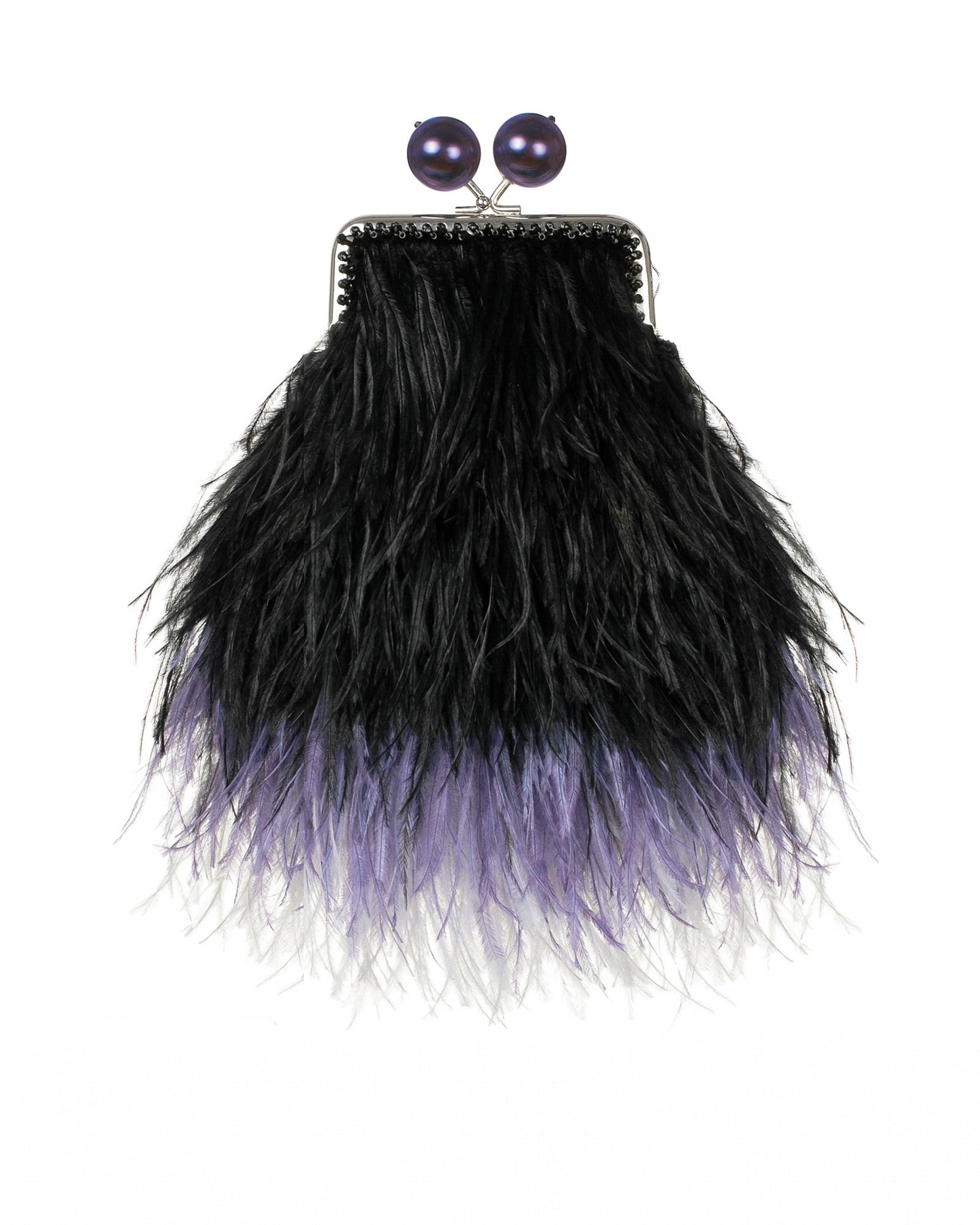 Перьевой клатч с цепочкой