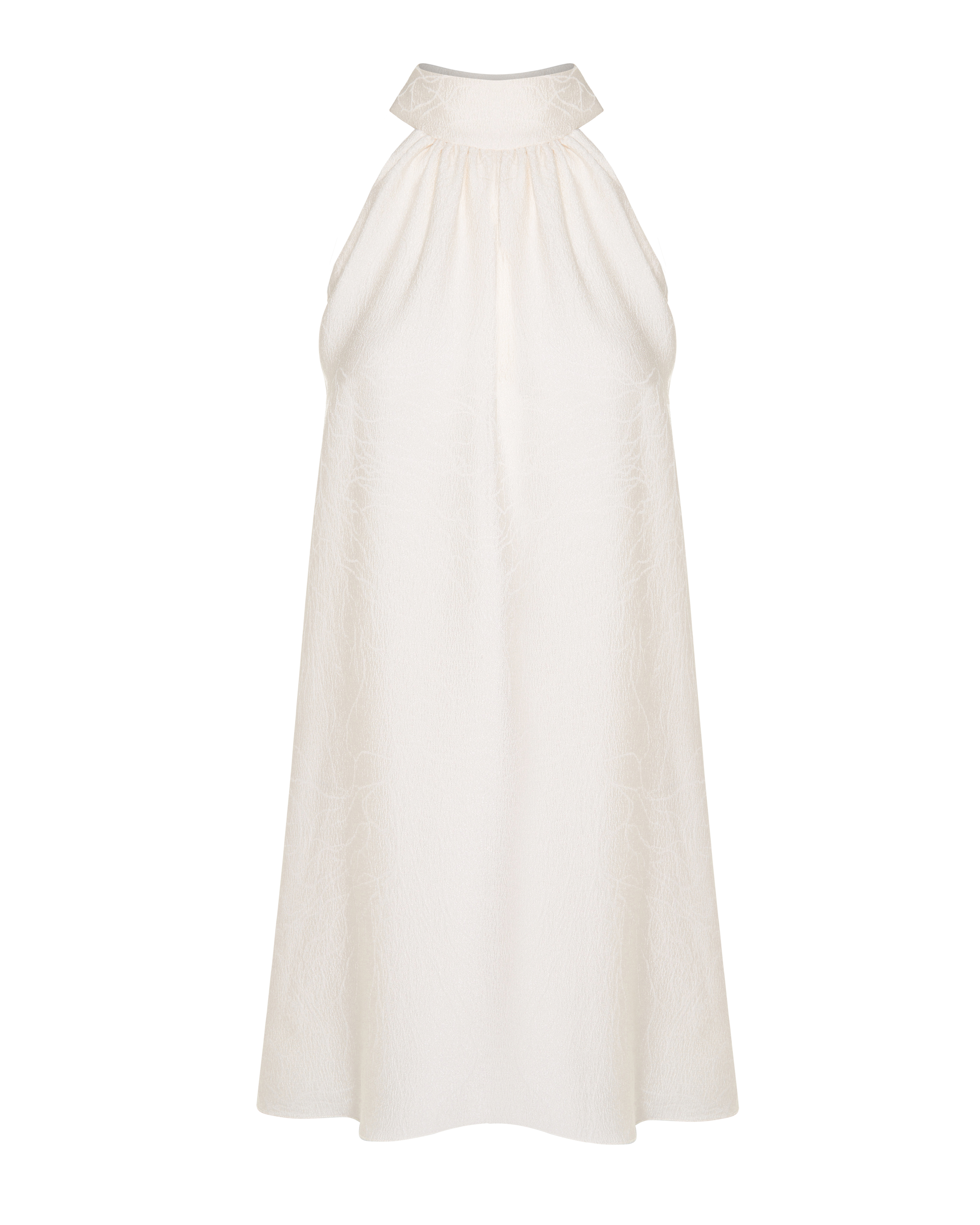 Мини платье со стойкой и американской проймой