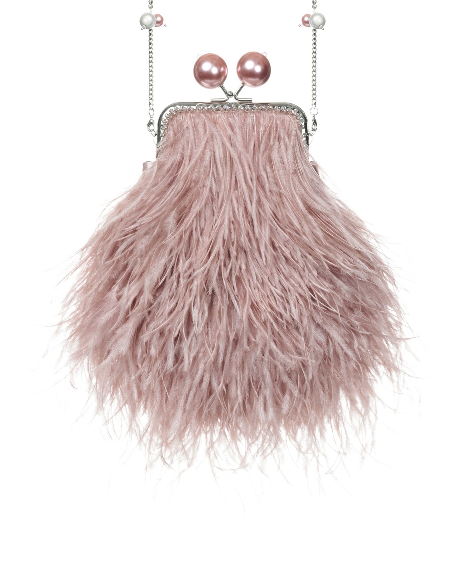 Перьевой клатч с цепочкой
