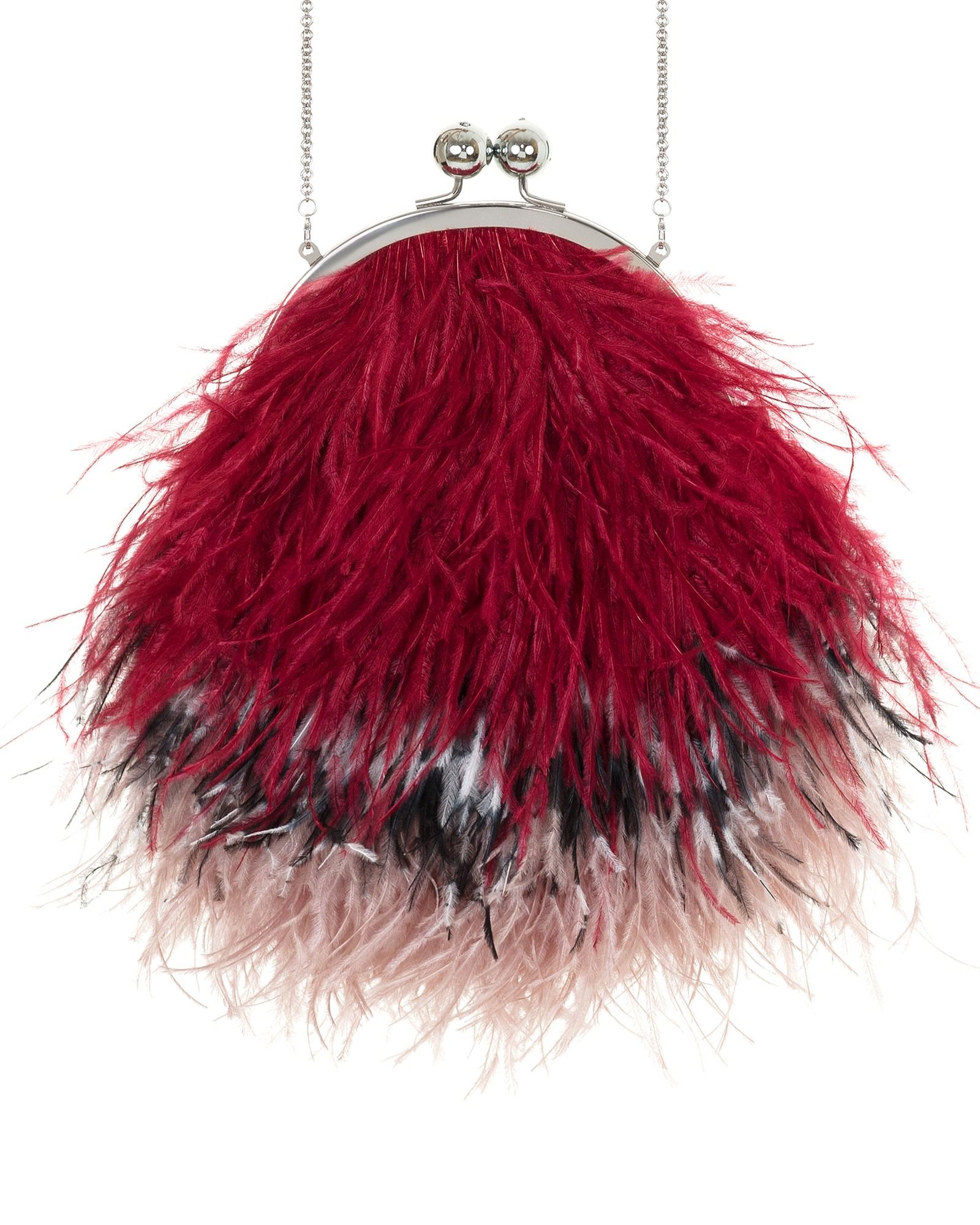 Перьевой клатч с цепочкой