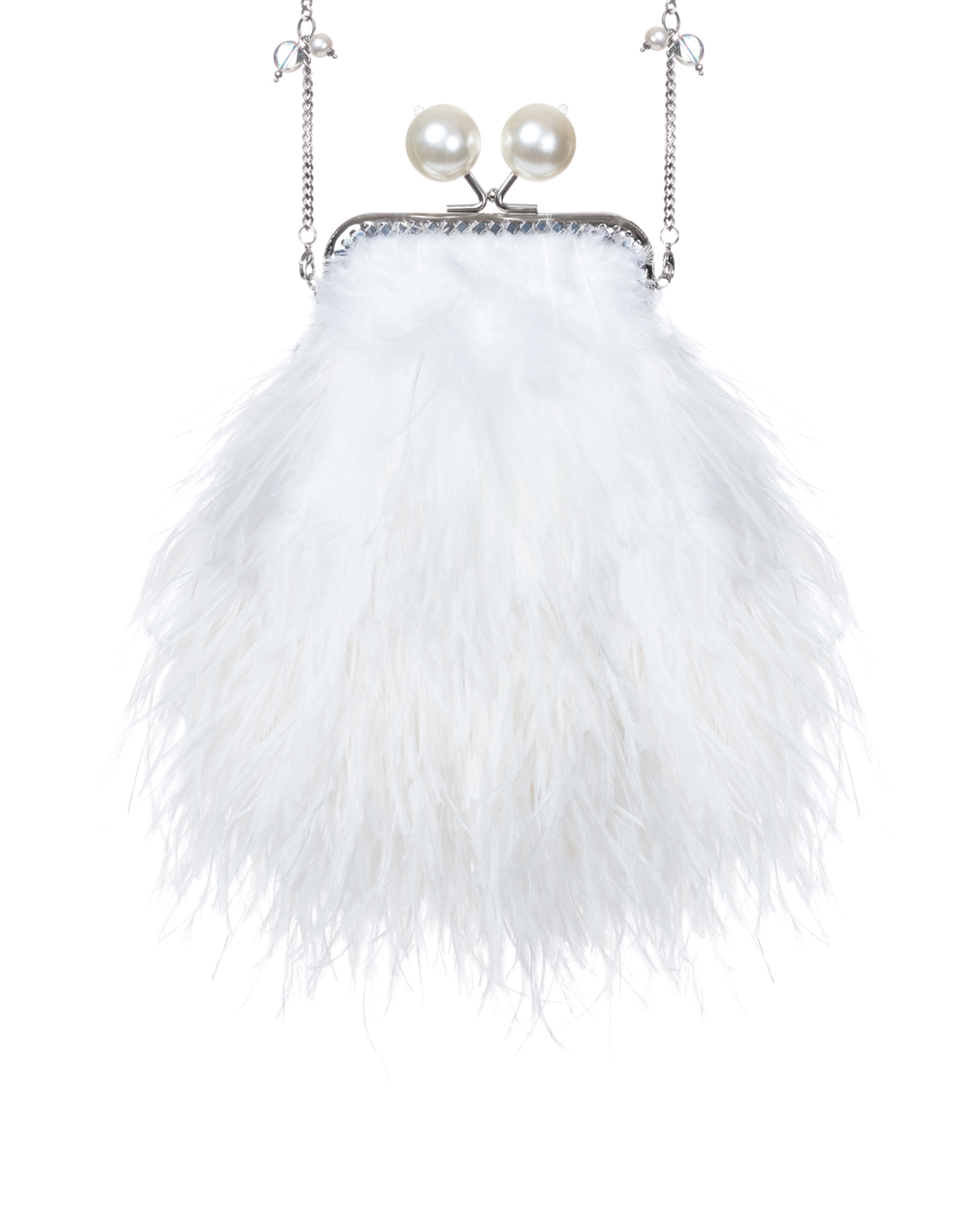 Перьевой клатч с цепочкой