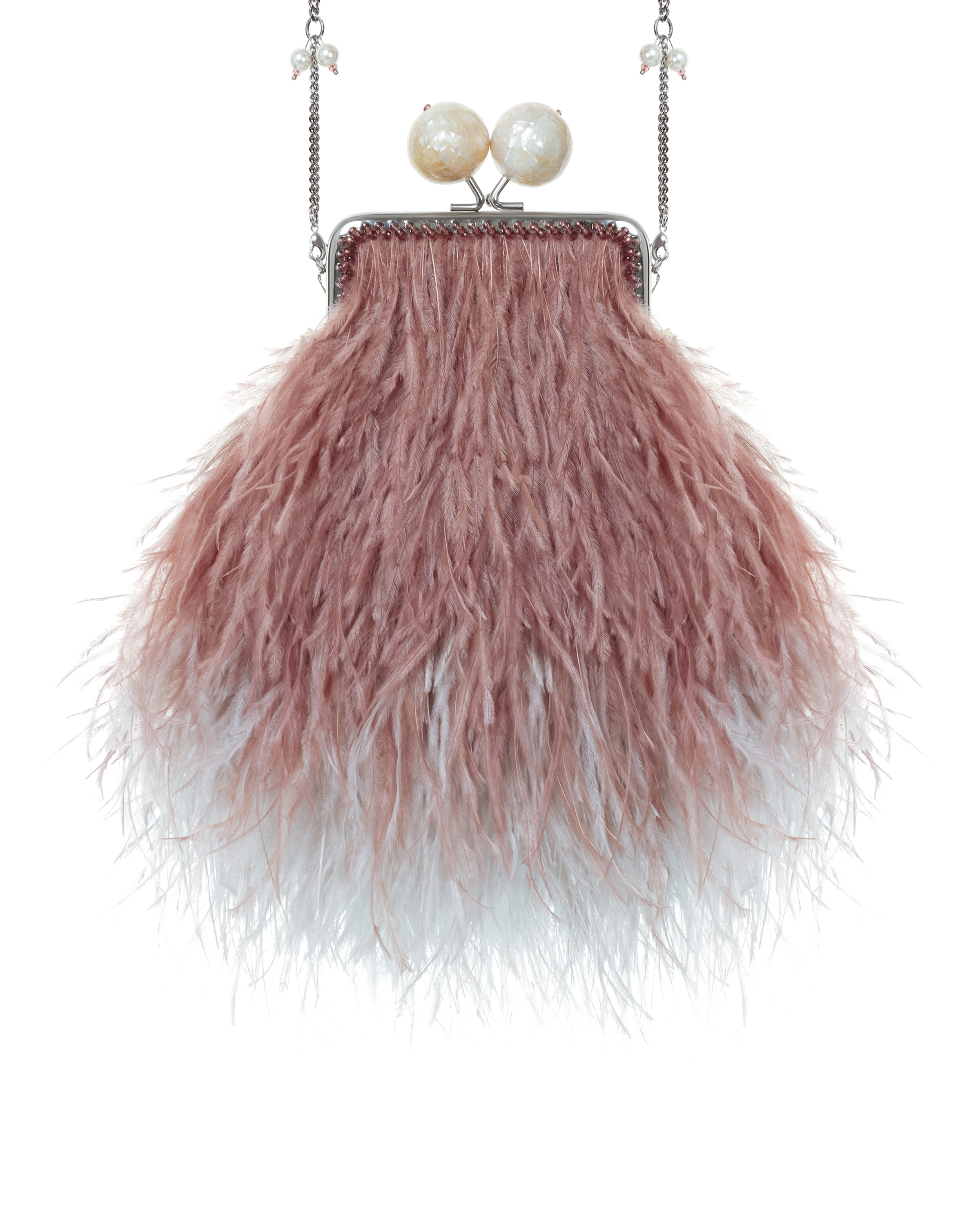 Перьевой клатч с цепочкой