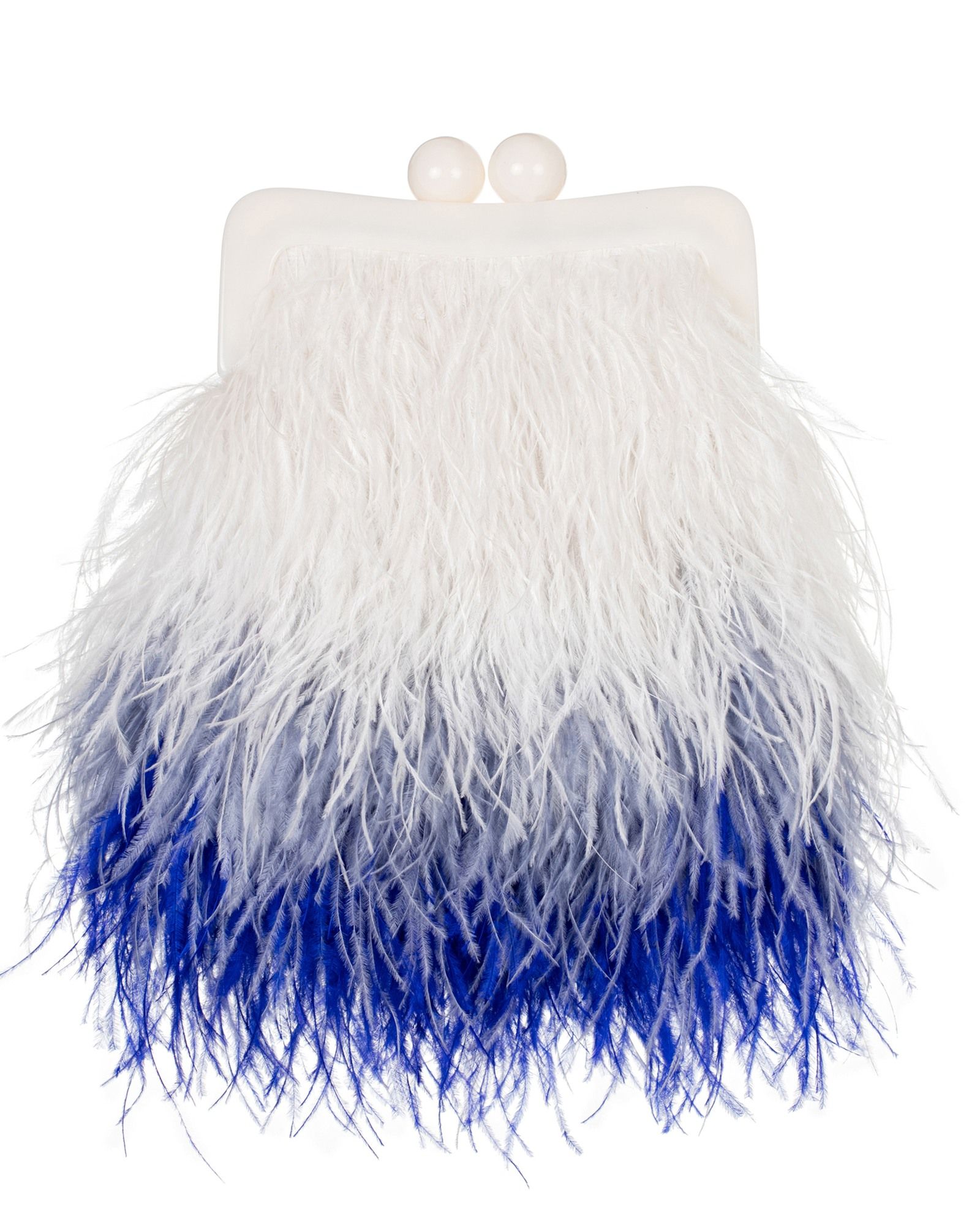 Перьевой клатч на пластике