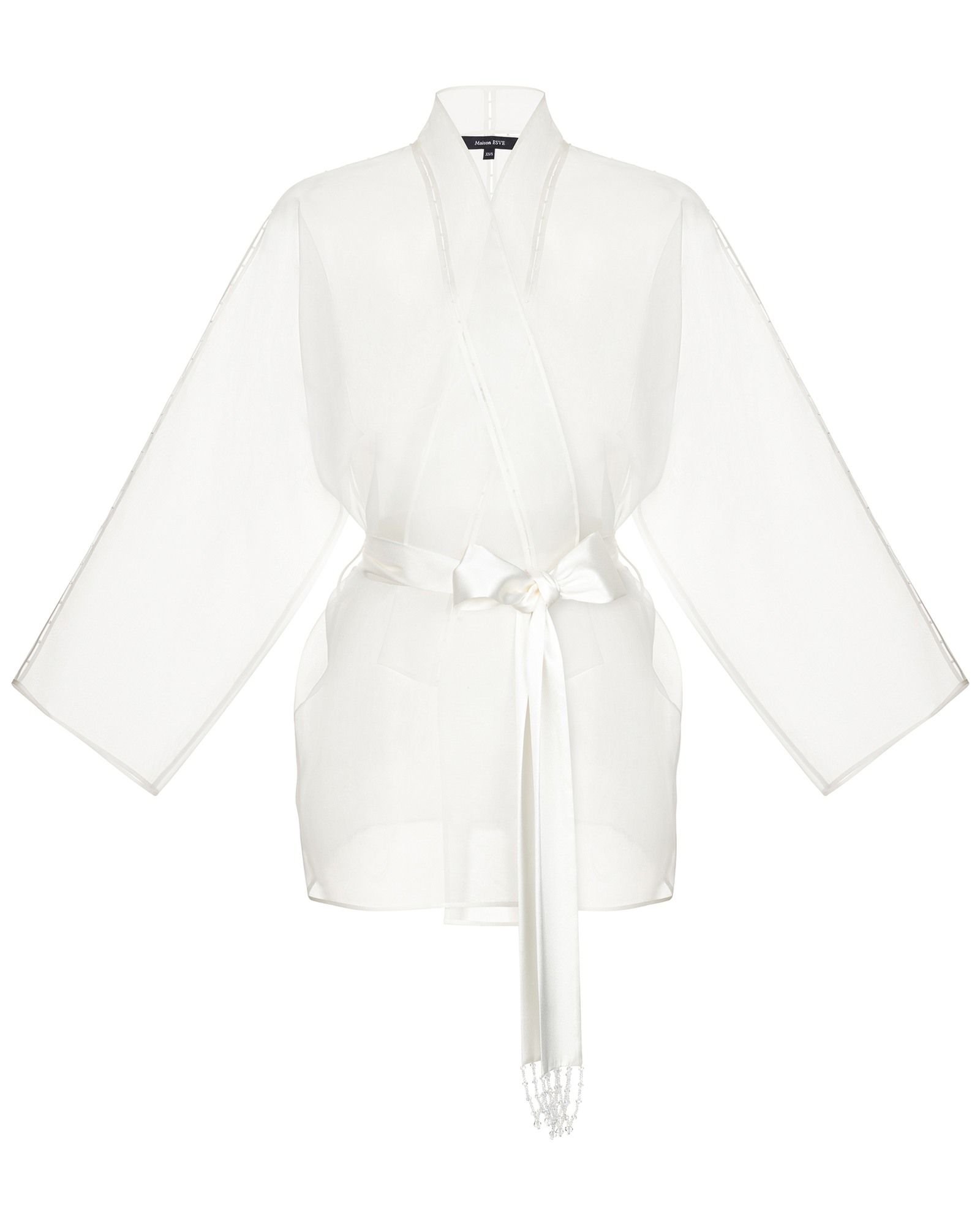 Расшитое кимоно из органзы с поясом