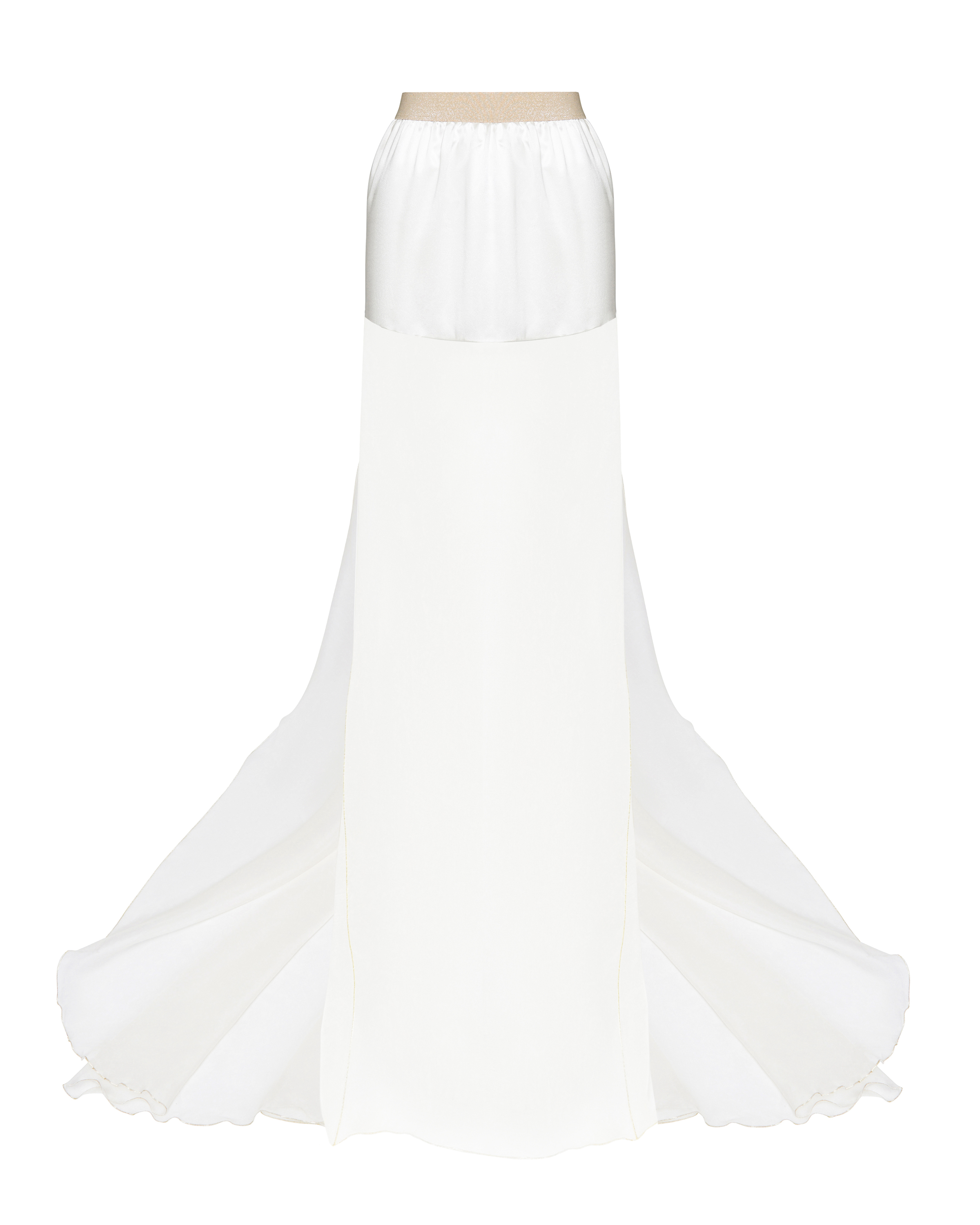 Юбка макси со шлейфом прозрачная