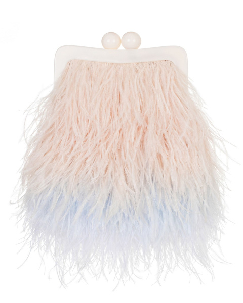 Перьевой клатч на пластике