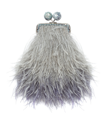 Перьевой клатч с цепочкой