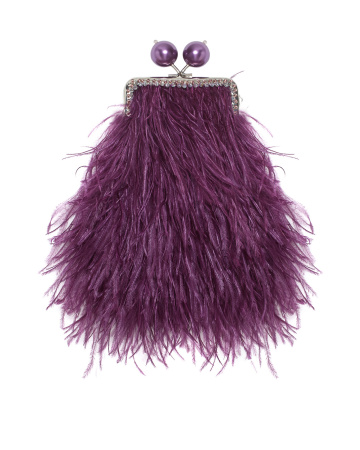 Перьевой клатч с цепочкой