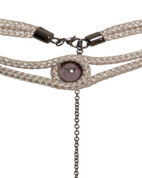 Пояс из витого шнура с бусиной