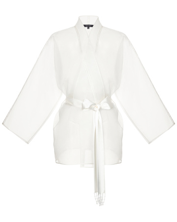 Расшитое кимоно из органзы с поясом