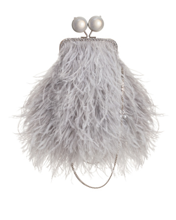 Перьевой клатч с цепочкой