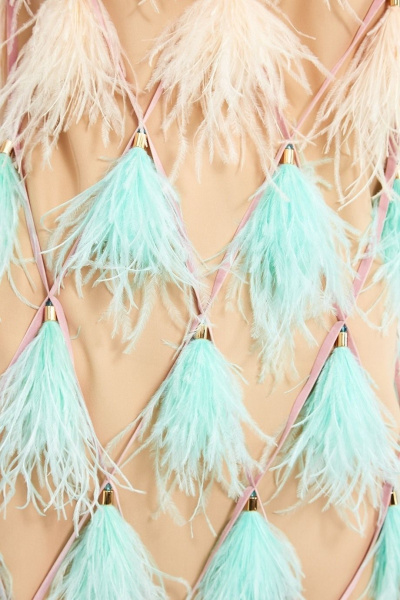 Сарафан-сетка из перьев