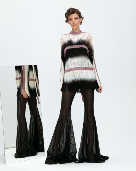 Топ-платье мини из бахромы