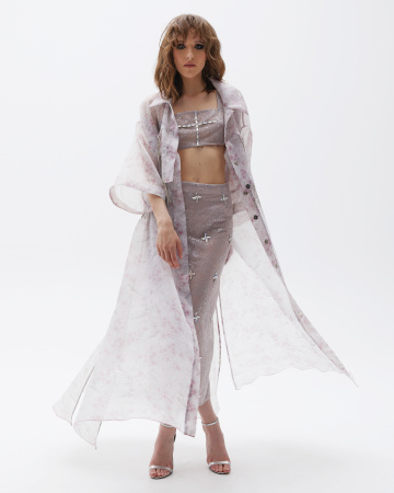 Полупрозрачный комплект юбка с топом